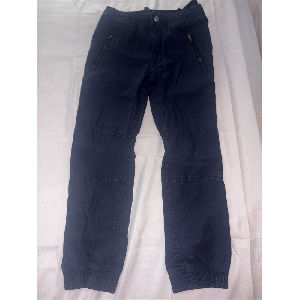 Polo Ralph Lauren Boys Poplin Jogger Pants Size 7 Navy Blue Lightweight 323737